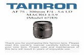AF75-300mm lense manual