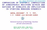 COMPARISON OF ISOTOPIC COMPOSITION OF ATMOSPHERIC MOISTURE WITHIN AND OUTSIDE OF HIMALAYA