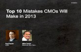 Top 10 Mistakes CMOs Will Make in 2013