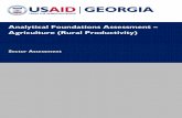 Analytical Foundations Assessment –Agriculture (Rural Productivity), Final Sector Assessment