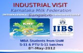 Industrial Visit to KMF on 8-May-2012