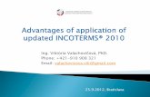 Advantages of application of updated INCOTERMS® 2010