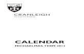 Cranleigh School Calendar Michaelmas 2012