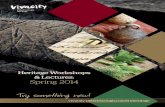 Heritage workshops & lectures spring 2014