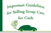 Important Guidelines for Selling Scrap cars for Cash