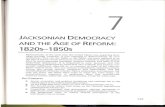 Jacksonian Democracy and the Age of Reform 1820s-1850s