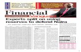 Experts split on using reserves to defend Naira...As external reserves falls below 18mths low