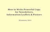 How to write powerful copy for newsletters, leaflets and posters