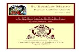 St. Boniface Martyr Parish Bulletin August 18, 2013
