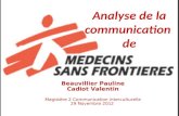 Médecins Sans Frontières. Analyse de la communication d'une ONG.