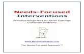 Needs Focused Interventions