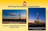 Whiting August 2011 Corporate Presentation