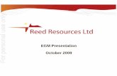 Reed Resources EGM Company Presentation