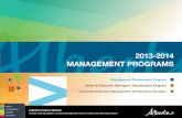 Government of Alberta Management Programs 2013-14