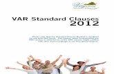 2012 VAR Standard Clauses - FINAL
