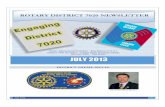 Rotary District 7020 Newsletter for July 2013