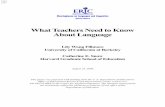 What Teachers Need to KnowAbout Language