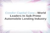 Condor Capital Corp - World Leaders In Sub-Prime Automobile Lending Industry