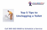 Miami Plumber Shares Top 5 Tips to Unclogging a Toilet