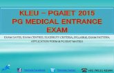 KLEU PGAIET 2015 PG MEDICAL Entrance Exam