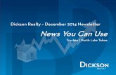 Dickson Realty Truckee Tahoe Newsletter December 2014