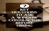 Key Questions To Ask A Window Contractor Before Hiring