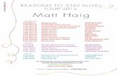 Matt Haig Full Tour Flyer