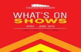 What's On @ the Glasshouse, April, May June 2015