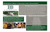 Berkshire Lacrosse Fall 2014 Newsletter