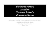 Blackout Poetry based on Thomas Paine's Common Sense