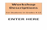 USM Summer I.D.E.A.S. - Workshops Descriptions