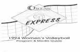 1994-95 Owens Express Women's Volleyball Media Guide
