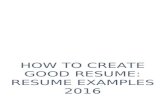 How to create good resume