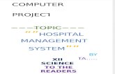 Computer Science C++ project on Hospital Management System for CBSE Class XII