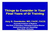Thing to Consider in Your Final Year of GI Training
