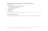 Nomenclature of Esters