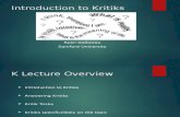 Kritik Basics Lecture