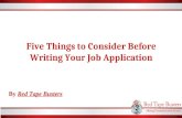 Five Things to Consider Before Writing Your Job Application