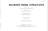The Boys From Syracuse - Vocal Score