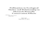 Pollination in Ecological Niches and Relationship to Monarch Butterfly Conservation Efforts