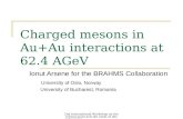 2nd International Workshop on the critical point and the onset of deconfinement Charged mesons in Au+Au interactions at 62.4 AGeV Ionut Arsene for the.