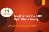 Insights from the MACE Operations Survey LARRY DOWELL, DOWELL MANAGEMENT 1.