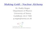 Making Gold : Nuclear Alchemy Dr. Paddy Regan Department of Physics University of Surrey Guildford, GU2 7XH p.regan@surrey.ac.uk.