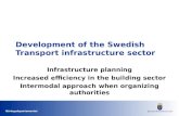 Näringsdepartementet Development of the Swedish Transport infrastructure sector Infrastructure planning Increased efficiency in the building sector Intermodal.
