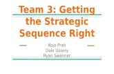 Team 3: Getting the Strategic Sequence Right Kojo Prah Dale Ussery Ryan Swanner.