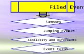 Filed Events Summary Jumping events Similarity and diferrence Event terms.