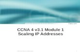 1 © 2004, Cisco Systems, Inc. All rights reserved. CCNA 4 v3.1 Module 1 Scaling IP Addresses.