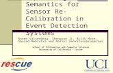 Exploiting Semantics for Sensor Re-Calibration in Event Detection Systems Ronen Vaisenberg, Shengyue Ji, Bijit Hore, Sharad Mehrotra and Nalini Venkatasubramanian.