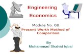 By Muhammad Shahid Iqbal Module No. 08 Present Worth Method of Comparison Engineering Economics.