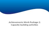 Achievements Work Package 2: Capacity building activities.